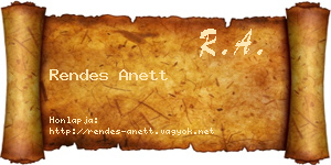 Rendes Anett névjegykártya